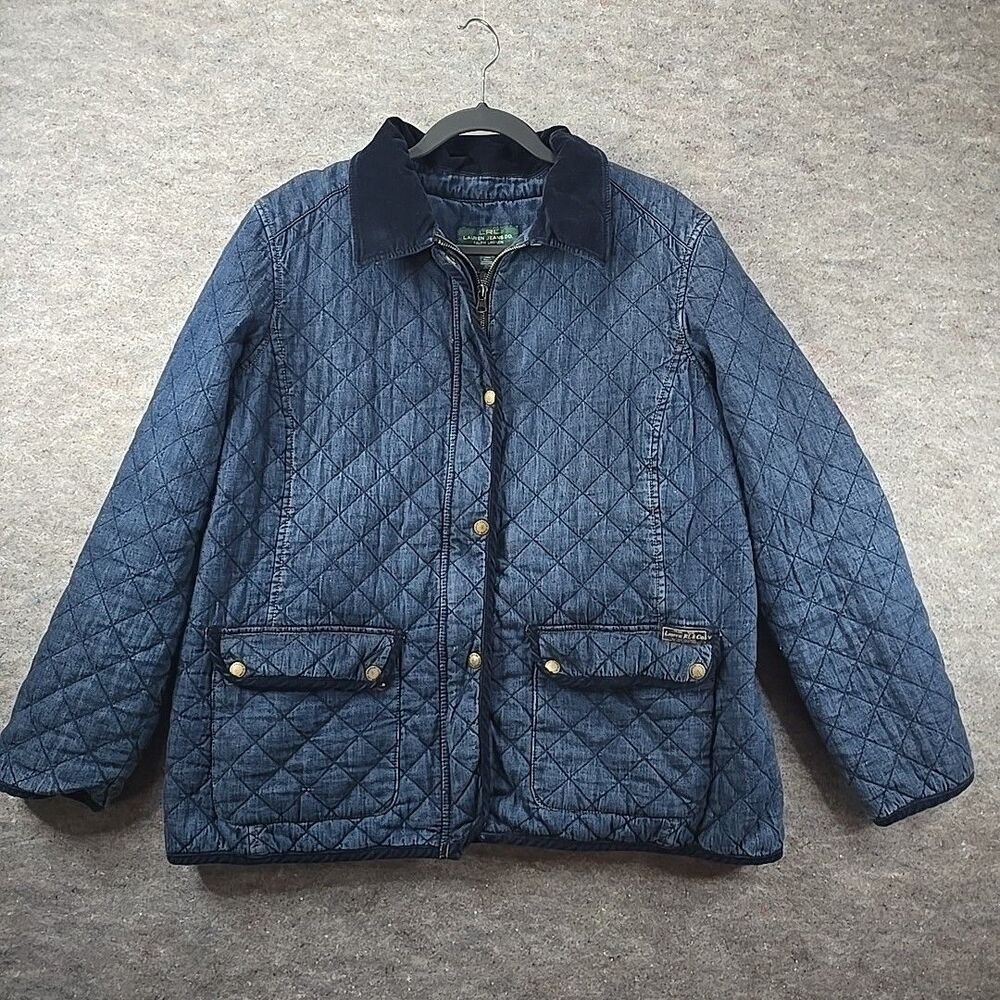 Lauren Ralph Lauren  Jeans Co Quilted Denim Jacket Zip Snap Womens sz 2X
